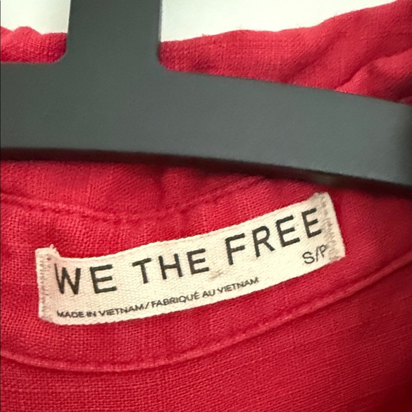 We The Free Free People Vibrant Fushia Pink Linen Button Down Top Size Small - Picture 3 of 7